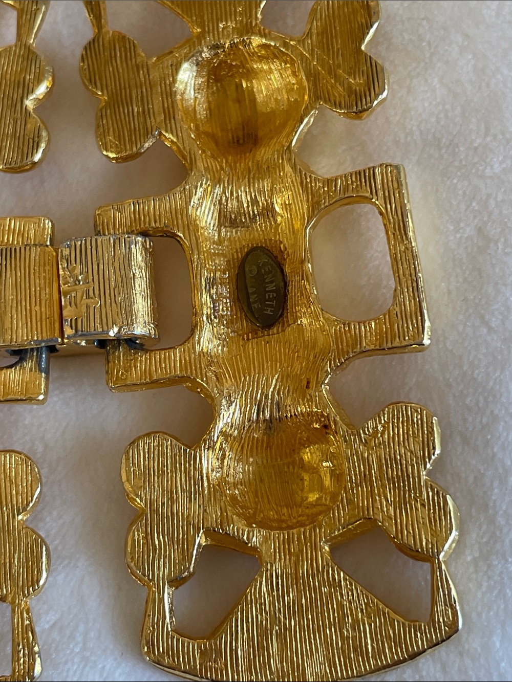 Vintage Kenneth Jay Lane Gold Plated Statement Tribal Mayan Necklace - Picture 7 of 13